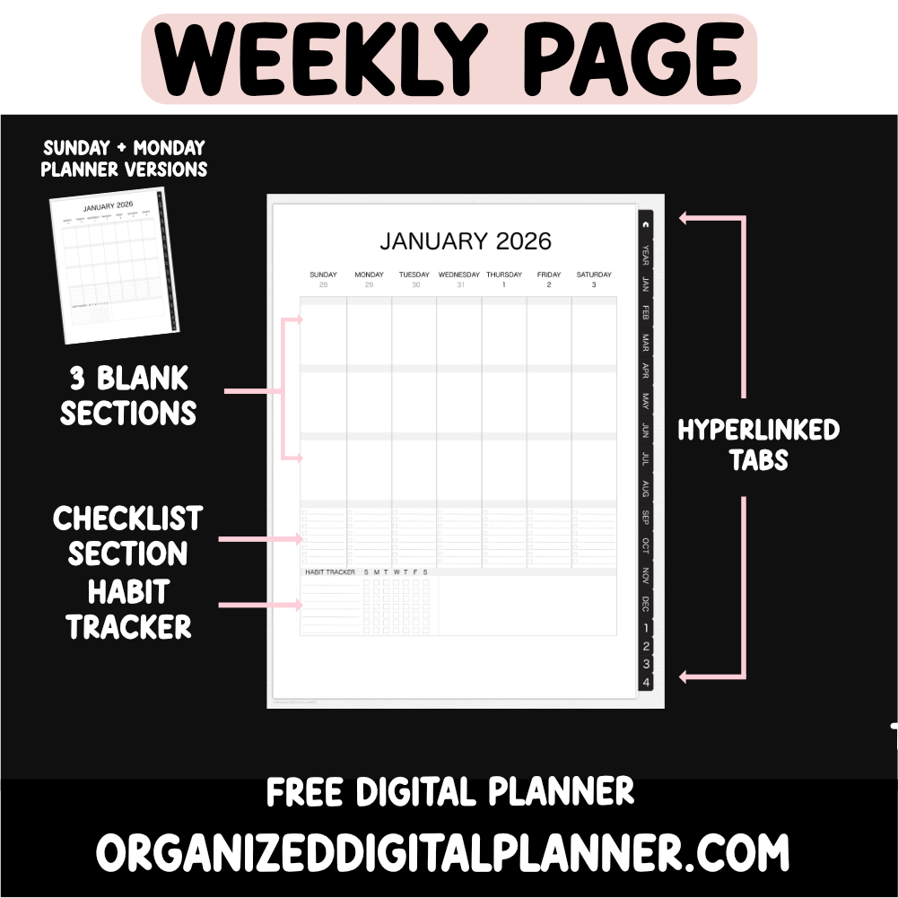 Free 2026 Digital Planner