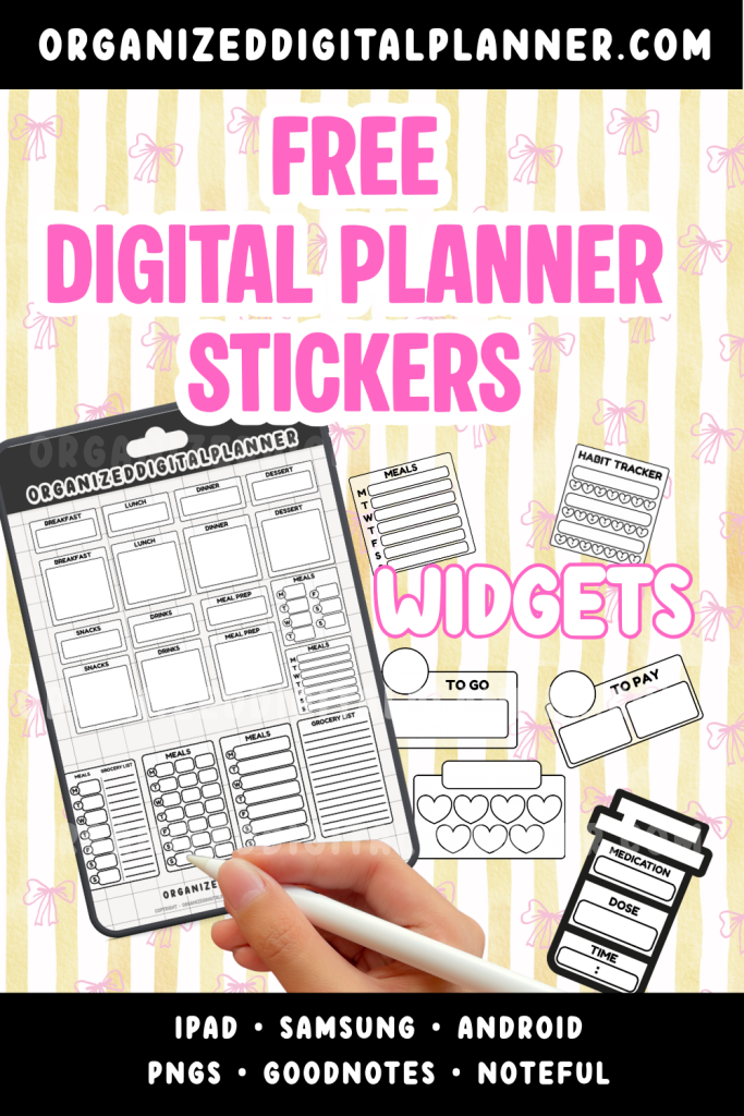 Free Digital Planner stickers for iPad.